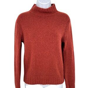 J. Crew Point Sur Merino Wool Alpaca Mock Neck Sweater Rust Burnt Orange Size XS